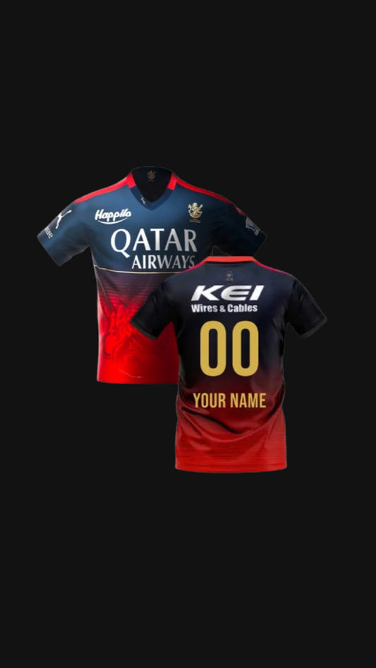 RCB 2023(Red And Black) Premium Replica Jersey | Jersey With Custom Name And Number | Premium Quality Original